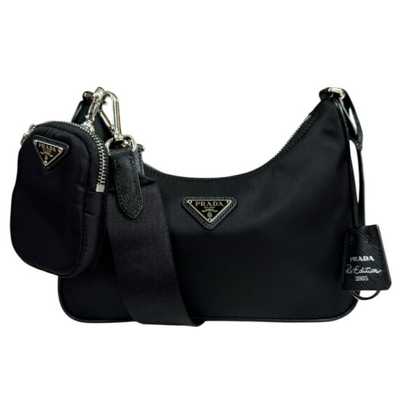 Pre-Owned Prada Shoulder Bag Nylon 1BH204 Black Unisex PRADA (Good)