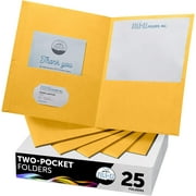 FILE-EZ Two-Pocket Folders, Yellow, 25-Pack, Textured Paper, Letter Size (EZ-32570)