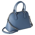 thumbnail image 4 of Michael Kors Veronica Medium Dome Satchel Crossbody Denim Blue Saffiano Leather, 4 of 10