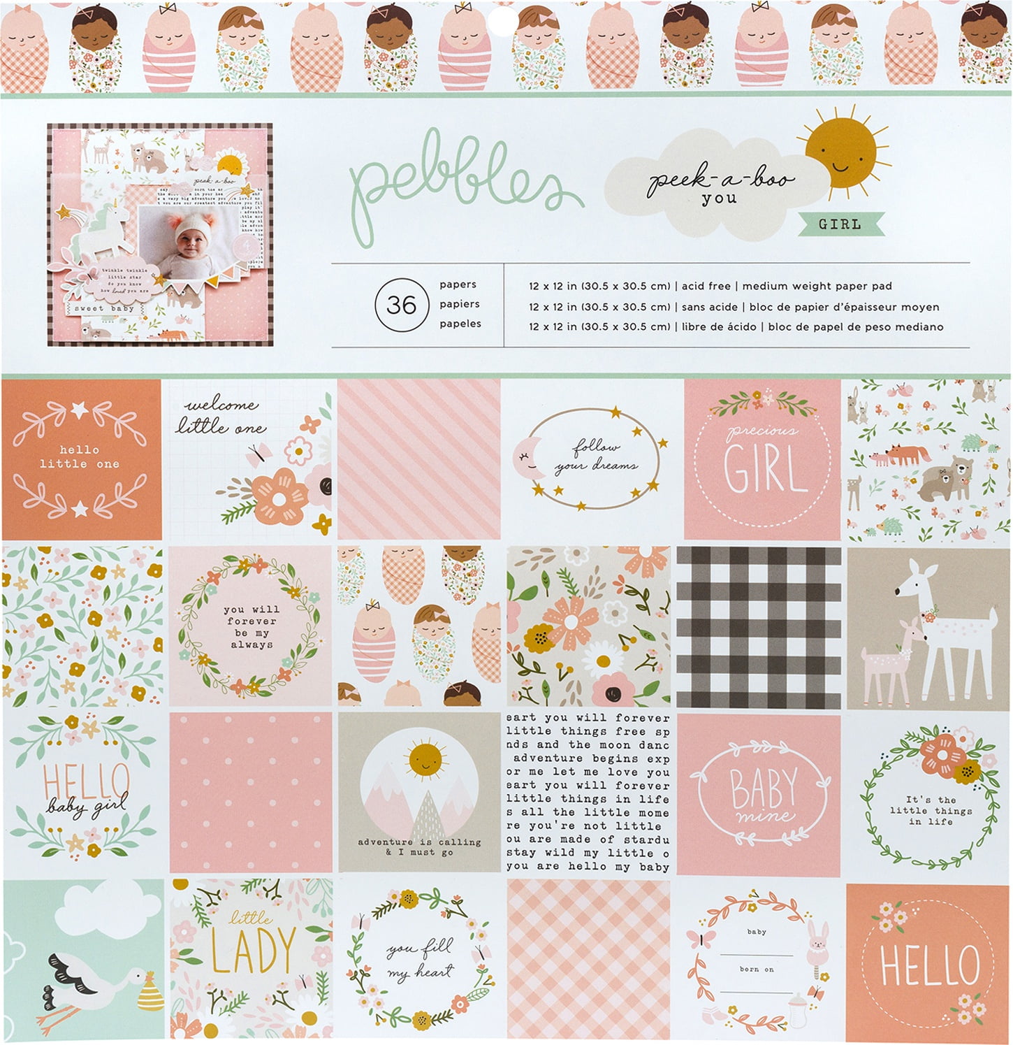 Amazon.com: American Crafts Pebbles Paper Pad, 12 x 12-Inch