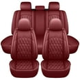 thumbnail image 5 of Maidao Car Seat Covers Leather for Nissan for Sentra 2007-2012 5 Seats Waterproof Soft Front Rear Cushion Protector Wine Red, 5 of 8