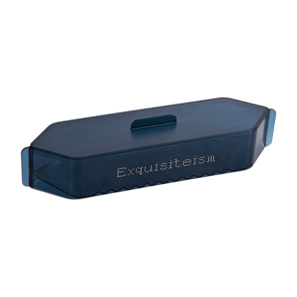Caja de almacenamiento para palillos, vajilla, cucharas escurribles con tapa Azul