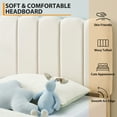 thumbnail image 4 of Yiwa Velvet Twin Platform Bed, Wave Headboard Upholstered Frame for Kids or Girls, No Box Spring Needed, 4 of 7