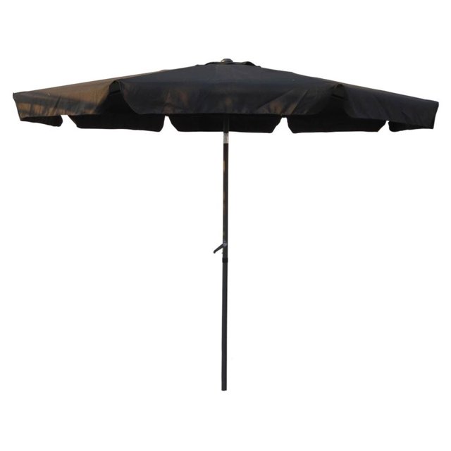 International Caravan Parasol de Patio 10 Pieds avec Inclinaison et Manivelle en Noir
