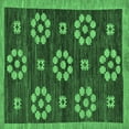 thumbnail image 1 of Ahgly Company Indoor Square Abstract Emerald Green Modern Area Rugs, 6' Square, 1 of 4