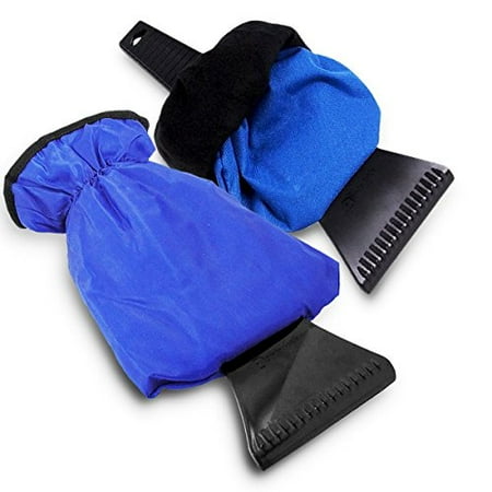 Snow Remover For Car Zento Deals Waterproof Ice Scraper Vehicle Mitt - 2-Pack Superb Quality Blue Car Windshield Ice Snow Remover Glove ()