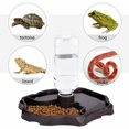 thumbnail image 3 of Dispensador de agua para reptiles, cuenco dispensador de alimentos antidesbordamiento 2 en 1, cuenco de plástico para tortuga Gecko - marrón, 3 of 4