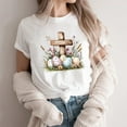 thumbnail image 2 of XMMSWDLA T-Shirt à Manches Courtes pour Femme, T-Shirt d'Été à Col Rond, Décontracté, Coupe Ample, Chandails de Base Multicolores, Hauts d'Entraînement pour Femme, 2 of 4