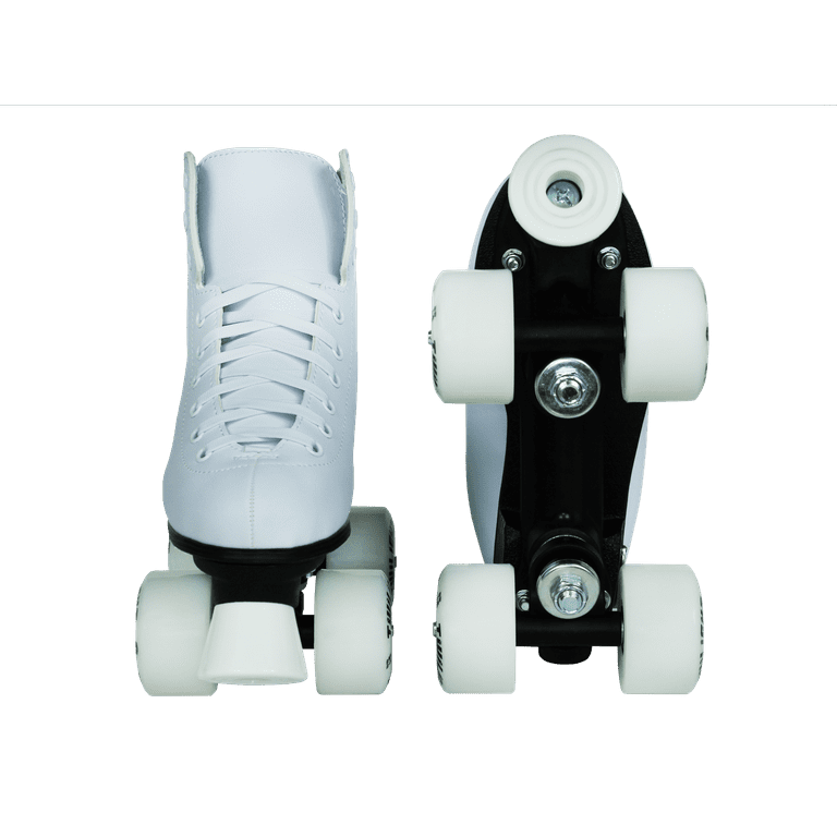 VTG Women’s Roller Skate Shoes White Size 7 With Case Added Pom Poms