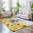 thumbnail image 3 of Area Rugs 4'x6'. Farmhouse Sheeps Carpet Runner Indoor Outdoor Rugs Home Decor Aesthetic, Country Cabins Sunflowers Wooden Grain Non Slip Mats Washable Accent Rug for Living Room Bedroom, 3 of 8