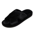 thumbnail image 2 of KEVCHE Womens Fuzzy Slippers ,Cross Band Foam Open Toe Soft House Shoes ,Anti-Slip Indoor Outdoor Comfortable Bedroom Slippers for Everyday Lounging, 2 of 5
