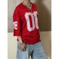 thumbnail image 3 of Jersey Tops for Women Y2k Oversized T Shirt Number Graphic Tees V Neck Half Sleeve Shirt Streetwear, 3 of 6