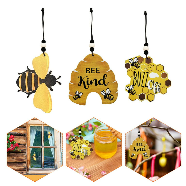 Wooden Bee Festival Decoration Pendant