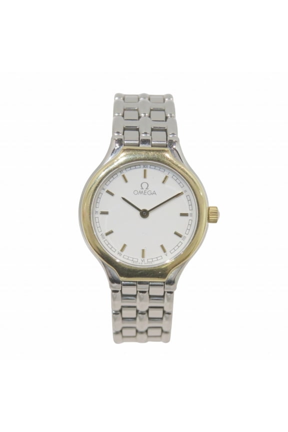 Pre-Owned OMEGA Devil Symbol Watch, Stainless Steel, Quartz, White Dial