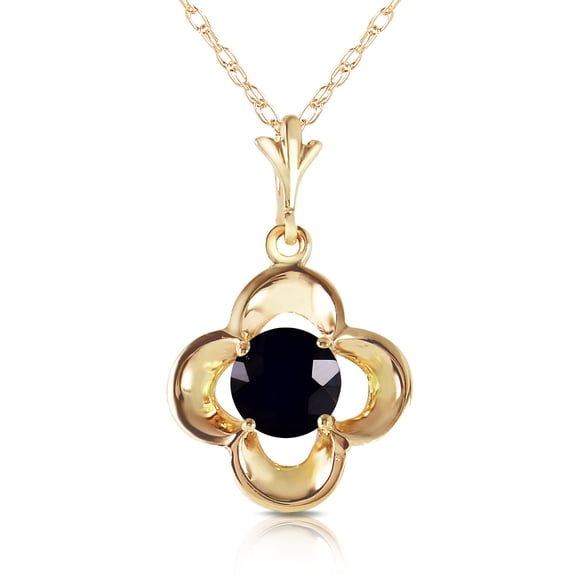 Galaxy Gold 14K Solid Yellow Gold 16" Necklace with a Natural 0.50 Carat Black Diamond, 14"-24" Sizes, Symbol of Strength