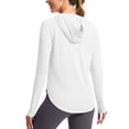 thumbnail image 1 of yoeyez Maillot Dermoprotecteur pour Femmes Upf 50+ Protection Uv Manches Longues Chandails d'Entraînement contre le Soleil Coupe Sèche Randonnée Chandail de Bain Hauts d'Entraînement avec Poches Blanc,m, 1 of 7