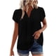 thumbnail image 1 of Tops de Encaje de Manga Corta para las Mujeres Blusa de Suéter de Cuello Redondo Sólido, Top de Fiesta Casual con Forro Interior, 1 of 8