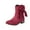 Red, variant on Womens Shoes Women's Slip On Ankle Boots Women's Fashionable Casual Versatile Cool Winter Solid Color Bow Sleeve Boots Short Boots Thick Low Heel Ankle Boots Green 37