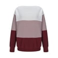thumbnail image 4 of Fengactive Women's Striped Color Block Sweater Long Sleeve Crewneck Casual Loose Fit Soft Knit Sweater Pullover Tops, 4 of 8