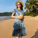 thumbnail image 4 of Balery Fantasy Swan Yacht Design Vestidos sueltos de manga corta para mujer, vestidos de verano 2025, vestidos casuales de corte A con vuelo., 4 of 6