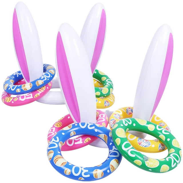 Juego inflable para lanzar anillos de conejo, máxima diversión, fiesta de Pascua