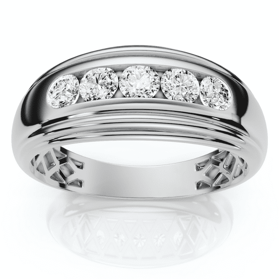 Pompeii Mens 1/2ct 5-Stone Diamond Wedding Ring Gold Lab Grown (E/F,VS1-VS2)