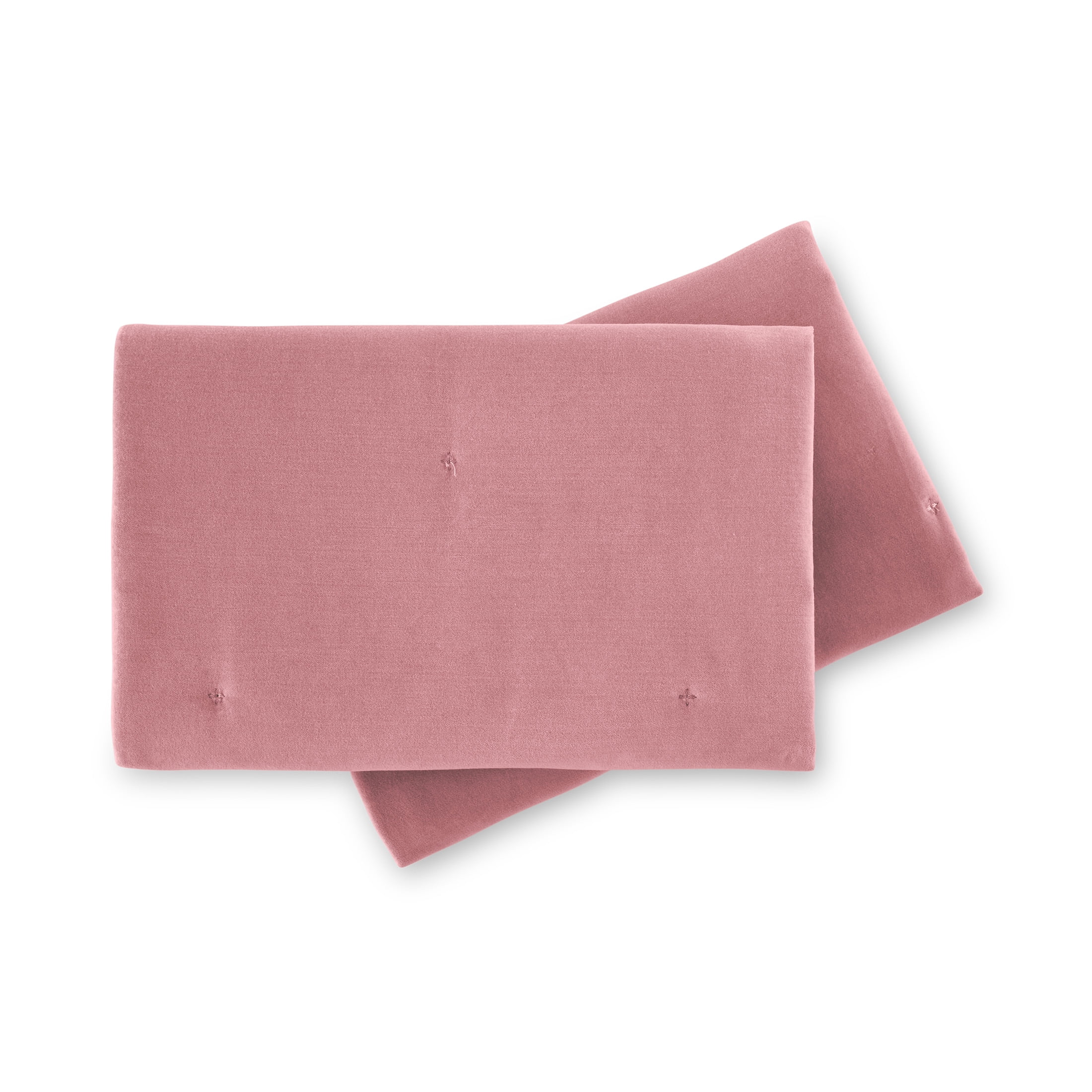Beautiful Signature Floral Woodrose Pink Velvet Reversible Sham Set, Standard/Queen, 2-Piece by Drew Barrymore