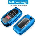 thumbnail image 3 of Key Fob Cover Compatible with Toyota Camry 4Runner Land Cruiser Mirai Venza RAV4 Sienna Tacoma Corolla Highlander Grand Highlander Prius Sequoia Fortuner 2018-2026 4 Button Keychain,Blue, 3 of 6
