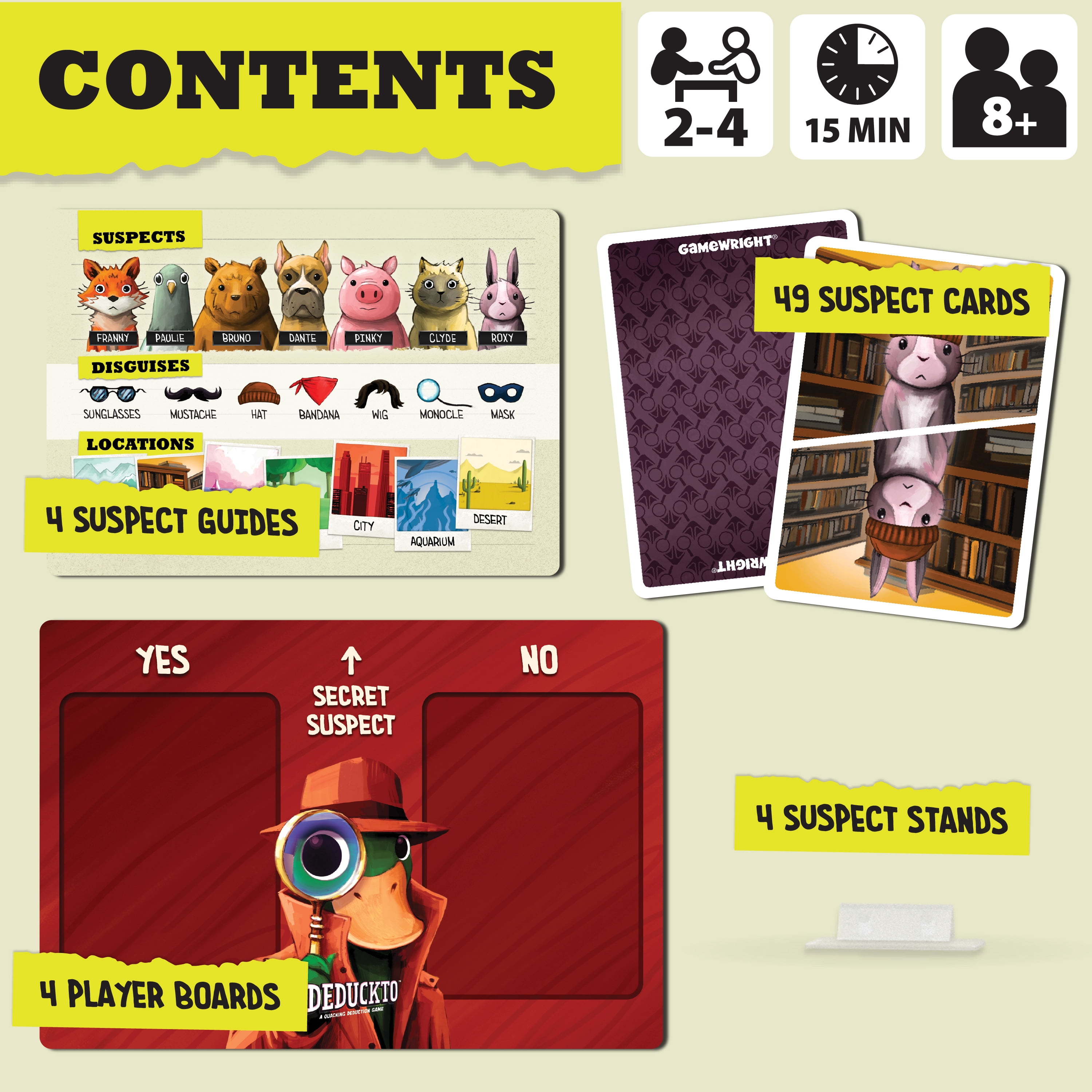 DEDUCKTO by Gamewright - A Quacking Deduction Game - Card Game for Kids Ages 8 and Up - Great for Family Game Night