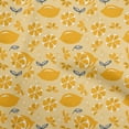 thumbnail image 1 of oneOone Velvet Dark Beige Fabric Fruits Lemon Sewing Craft Projects Fabric Prints By Yard 58 Inch Wide, 1 of 4