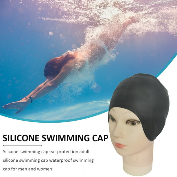 Swimming Cap Waterproof Silicone Swim Pool Hat For Adult Men Long