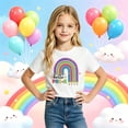 thumbnail image 2 of Ruiwill Pre-k Shirt Girls Summer Crew Neck Short Sleeve Kids Tops Casual Pre-k Letter Print Girls School Clothes Size 2-3 Years, 2 of 4