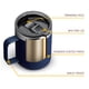thumbnail image 5 of ALOUFEA Taza de café aislada de acero inoxidable de 12 oz con asa, taza de viaje al vacío de doble pared, vaso con tapa deslizante, azul marino, 5 of 5