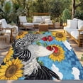 thumbnail image 3 of Fsddascl Vintage Sunflower Rooster Outdoor Rug for Patio/Deck/Porch, Non-Slip Large Area Rug 5 x 8 Ft, Summer Elegant Flower Indoor Outdoor Rugs Washable Area Rugs, Reversible Camping Rug Carpet, 3 of 5