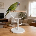 thumbnail image 5 of Portable Parrot Perch Stand Natural Wood Stick & Feeding Bowl Interactive Bird Training Playstand for Small to Medium Parrots Indoor Tabletop Use, 5 of 7