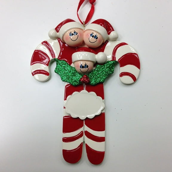 Candy Canes 3 Personalized Christmas Ornament DO-IT-YOURSELF
