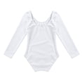 thumbnail image 2 of Miutii Kids Girls Long Sleeve Leotard Ballet Bodysuit Basic Dancewear Gymnastics Ballet Dance Leotard White 8, 2 of 8