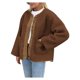 thumbnail image 1 of Abrigos de Invierno para Mujer, de Larga, con Botones, Chaquetas de Forro Suave, Ropa de Abrigo, Moda de Otoño Marrón S, 1 of 9