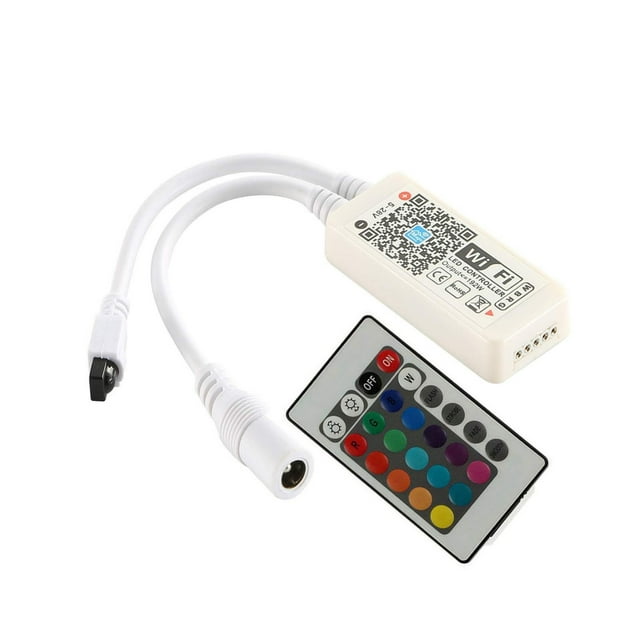 Fiudx Mini Control Remoto Ir, Control Universal de 24 Teclas, Conectividad Inalámbrica, Fácil Configuración, Ideal para Tiras Led Rgbww y Rgbcw, Control Remoto y Aplicación, Iluminación Inteligente p