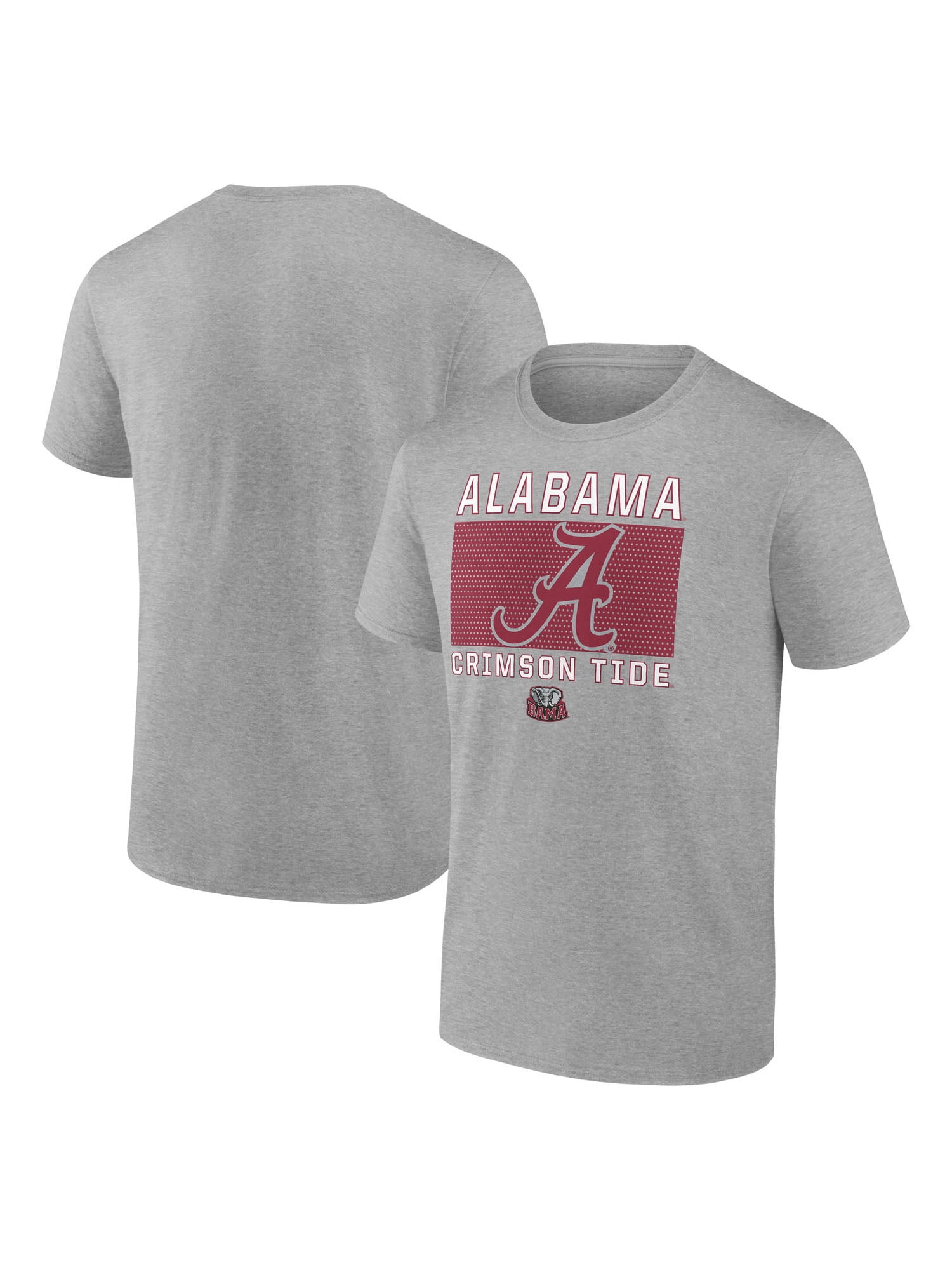 NCAA Alabama Crimson Tide Men's Heather Gray Cotton Boxed Mascot Short Sleeve T Shirt