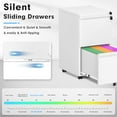 thumbnail image 6 of Pataku 2 Drawer File Cabinet, Small File Cabinets with Lock, Metal Rolling Filing Cabinet with 2 Drawer, Filing Cabinets for Home Office Fit A4/Letter/Legal, Easy Assembled, White, 6 of 7