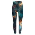 thumbnail image 4 of Clearance BiZtdJrK Women's Fashion Night Sky Graphic Print Leggings Casual High Waisted Workout Tights Stretch Ankle Length Gym Yoga Pants Holiday Outfits Navy L, 4 of 5