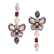 Betsey Johnson Butterfly Mismatch Linear Earrings C80
