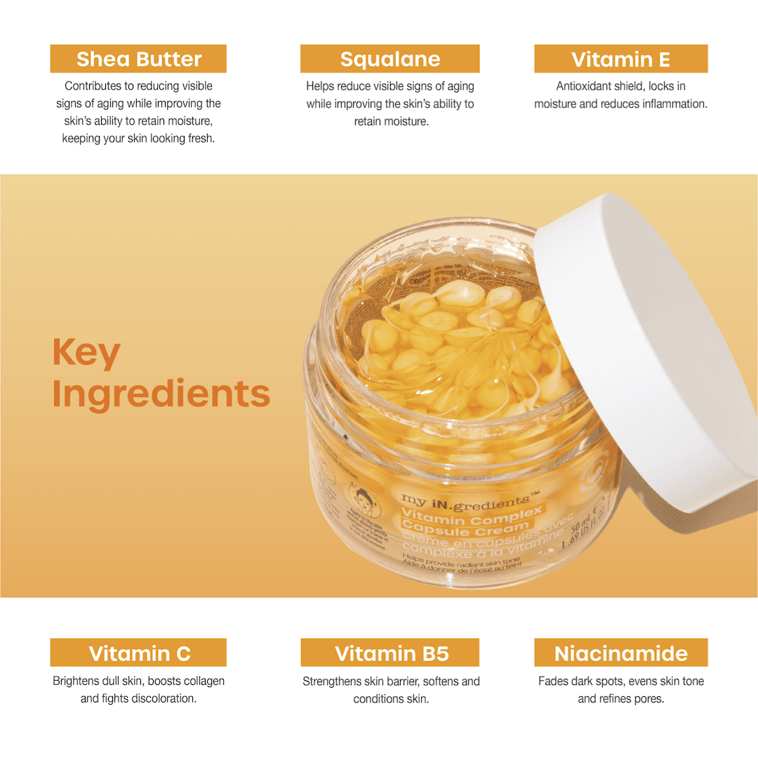 My iN.gredients Vitamin Complex Capsule Cream - Brightening & Nourishing Cream for All Skin Types (30ml)