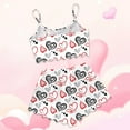 thumbnail image 2 of Women's Pajama Set Heart Print Sleeveless Top and Shorts Comfortable and Stylish for Lounge and Sleep, 2 of 4