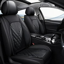 AOMSAZTO FitHyundai Elantra 2017-2024 Car Seat Cover 5-seat Faux Leather Full Set Compatible Airbag(Black)