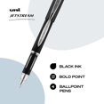 thumbnail image 2 of Uni-ball 33931PP Jetstream Roller Ball Pen, 1mm Bold Point, Black Ink, Pack of 4, 2 of 6