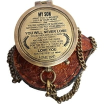 Maritime treasures Instruments Engraved Compass, Customized Brass Compass for Anniversary, Birthday, Graduation Day, Confirmation Gift, Valentine Gift, Parting Gift, Sailor Gift - Father - 3
