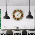 thumbnail image 3 of SKYSONIC Silent Wooden Round Wall Clock Christmas Wreath on White Non Ticking Battery Operated Clocks for Home Office Living Room Bedroom, 3 of 6