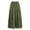 Army Green., variant on HBGVBA Women's Maxi Skirts,Ruffle Pleated Skirts,Solid Color Elastic Waist 3 Tier Skirt Linen with Pockets Long Skirts